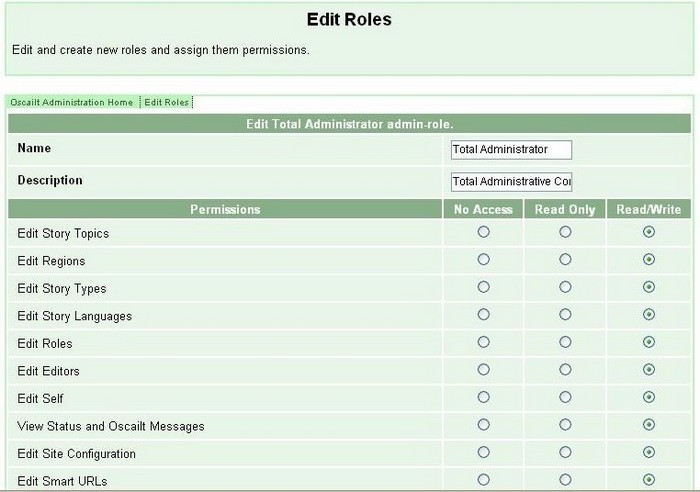 Fig 5.13: Edit Page for Administration Roles